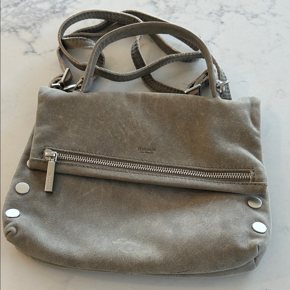 Hammitt Taupe Suede Crossbody Bag